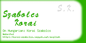 szabolcs korai business card